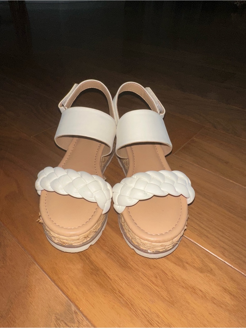 Dolce Vita White Braided Strap Platform Sandals